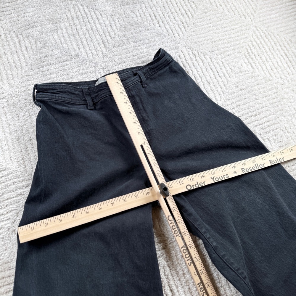 Universal Thread Wide Leg Ankle Jeans Women's 4 Black High Rise Boho Grunge Edgy - Picture 8 of 11